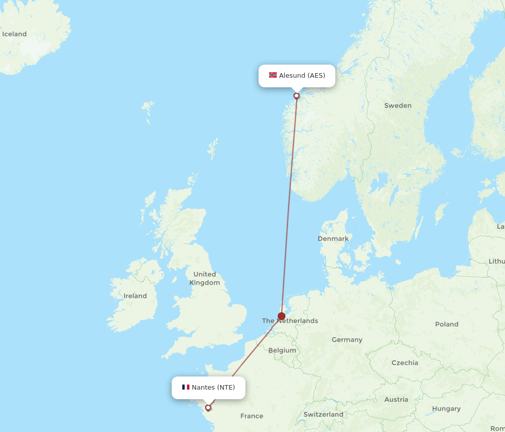 NTE-AES flight routes