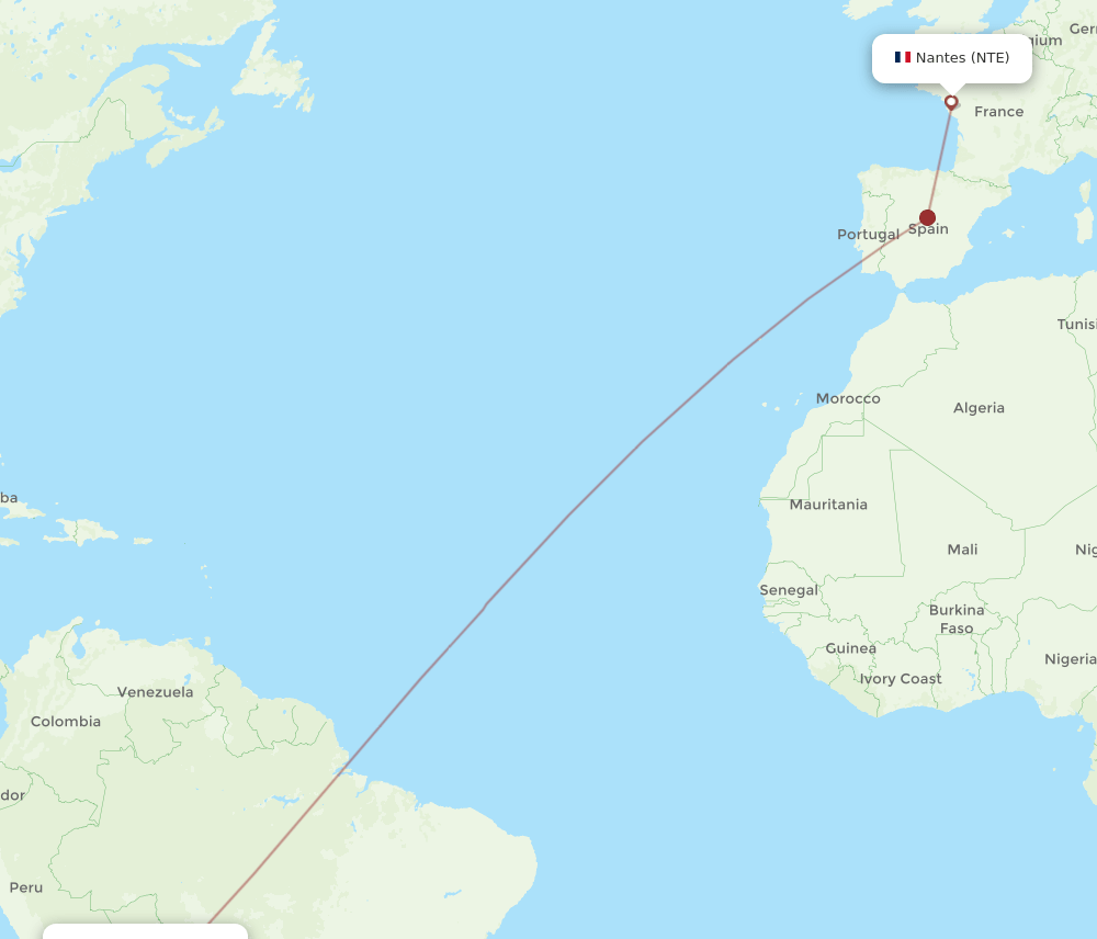 NTE-CBB flight routes