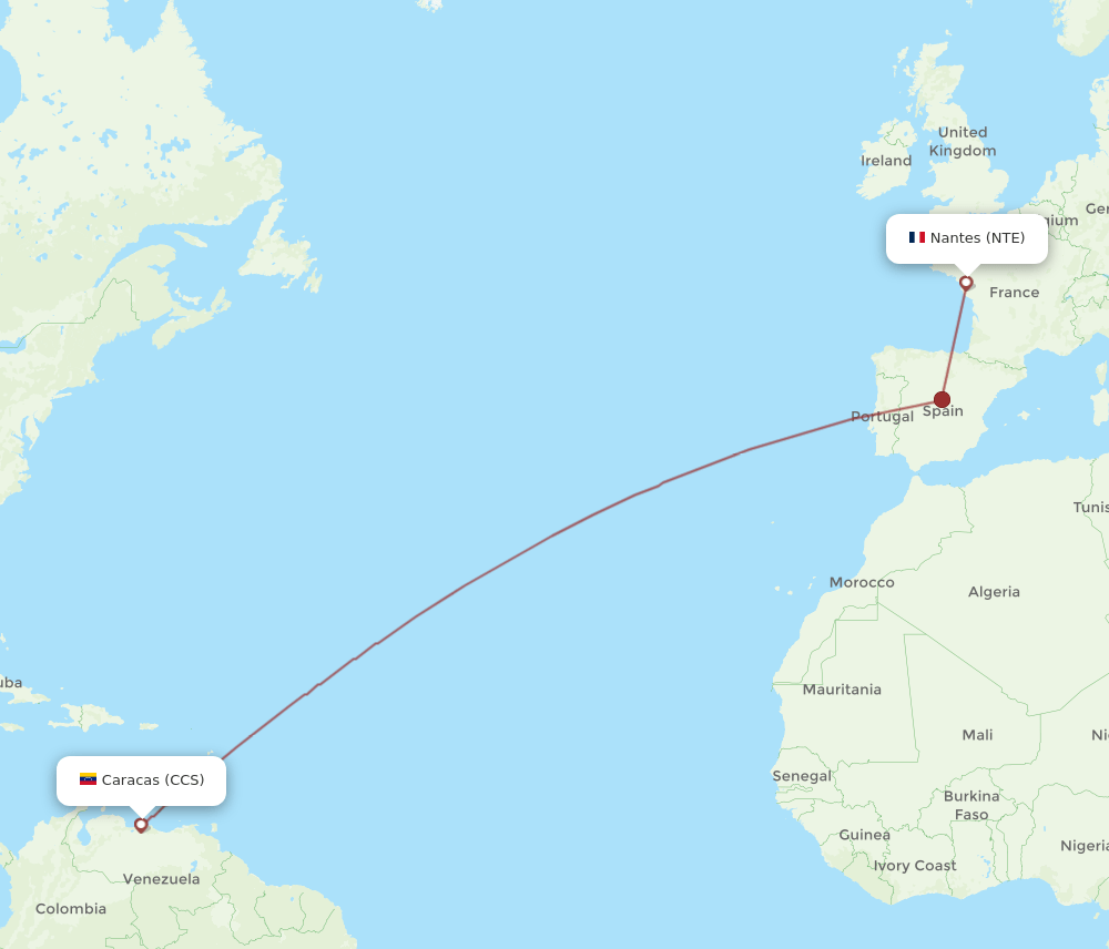 NTE-CCS flight routes