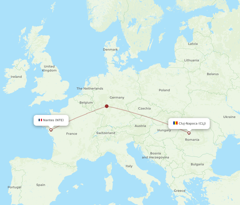 NTE-CLJ flight routes