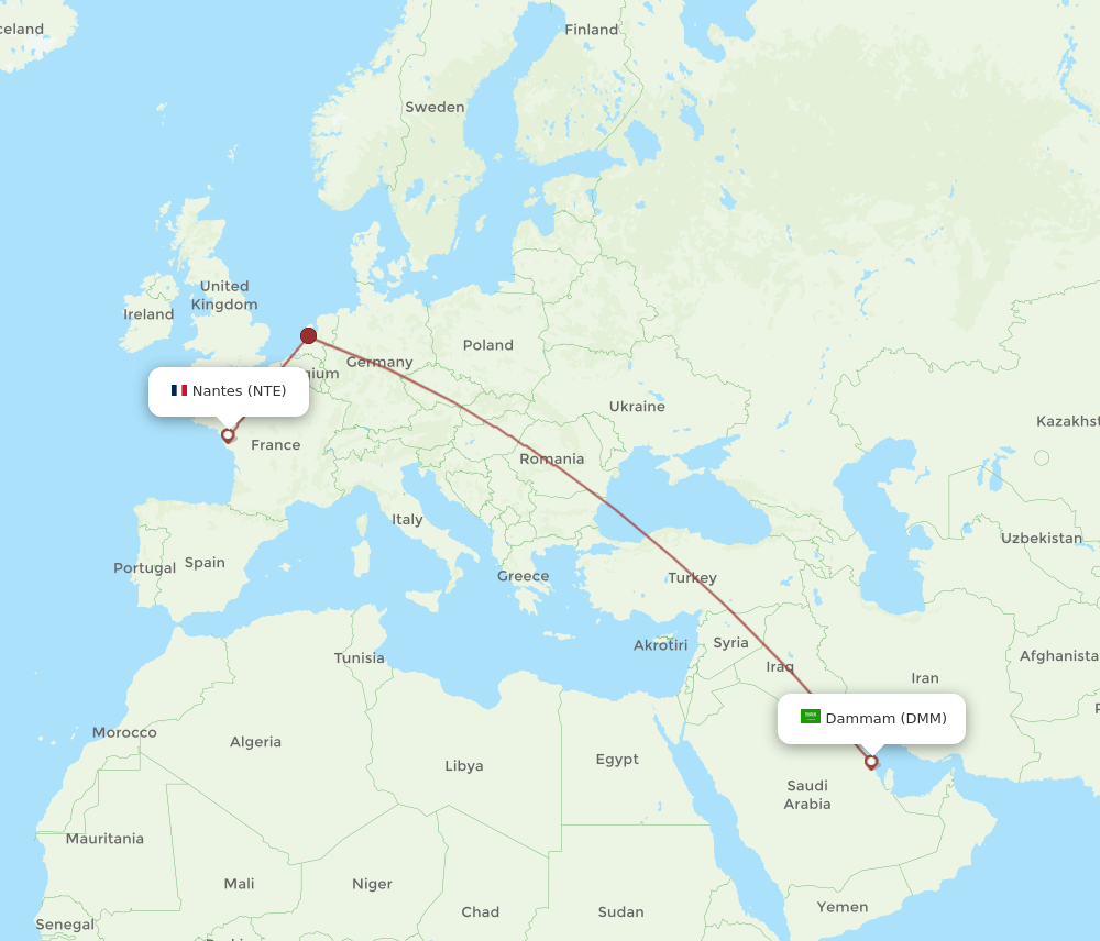 NTE-DMM flight routes