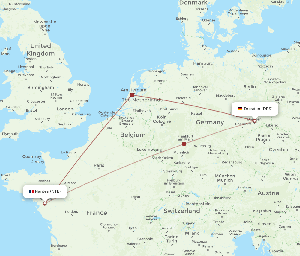NTE-DRS flight routes