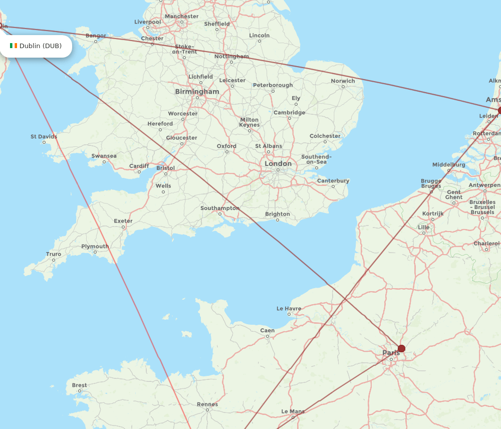 NTE-DUB flight routes