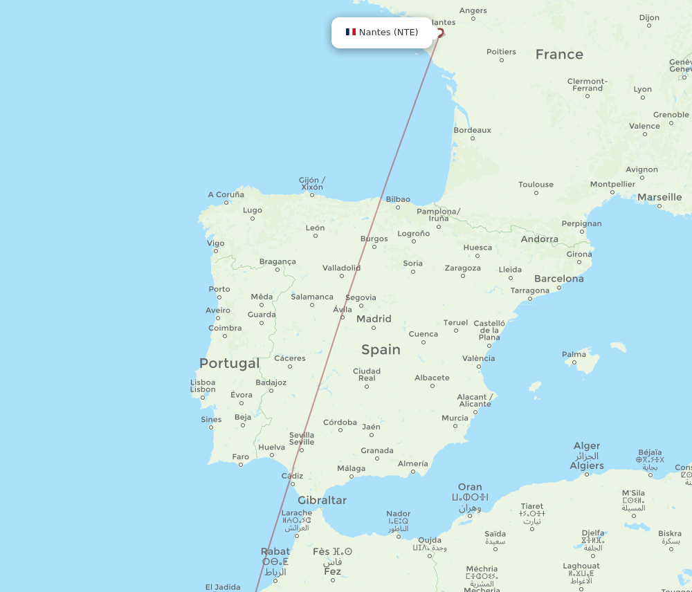NTE-ERH flight routes