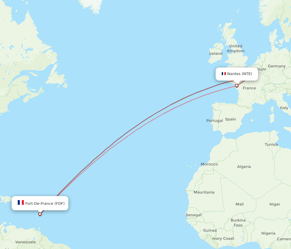 NTE-FDF flight routes