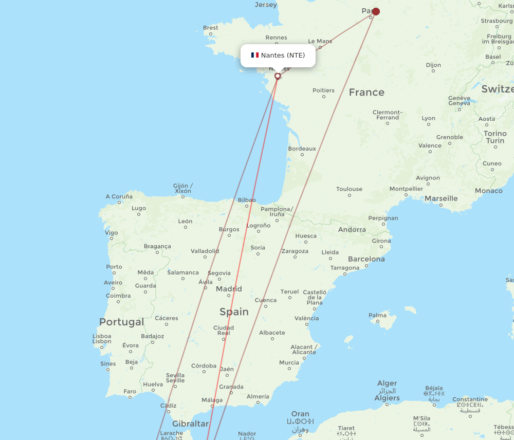 NTE-FEZ flight routes
