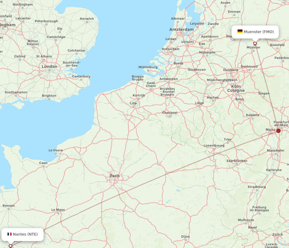 NTE-FMO flight routes