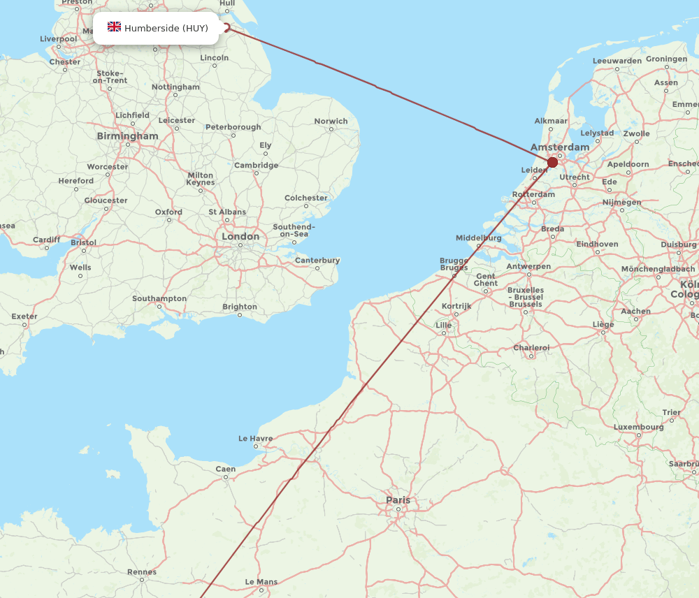NTE-HUY flight routes