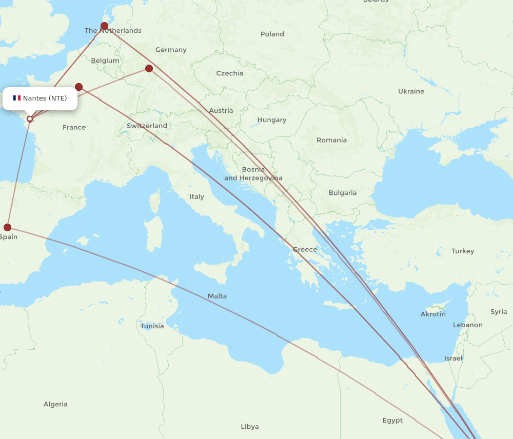 NTE-JED flight routes