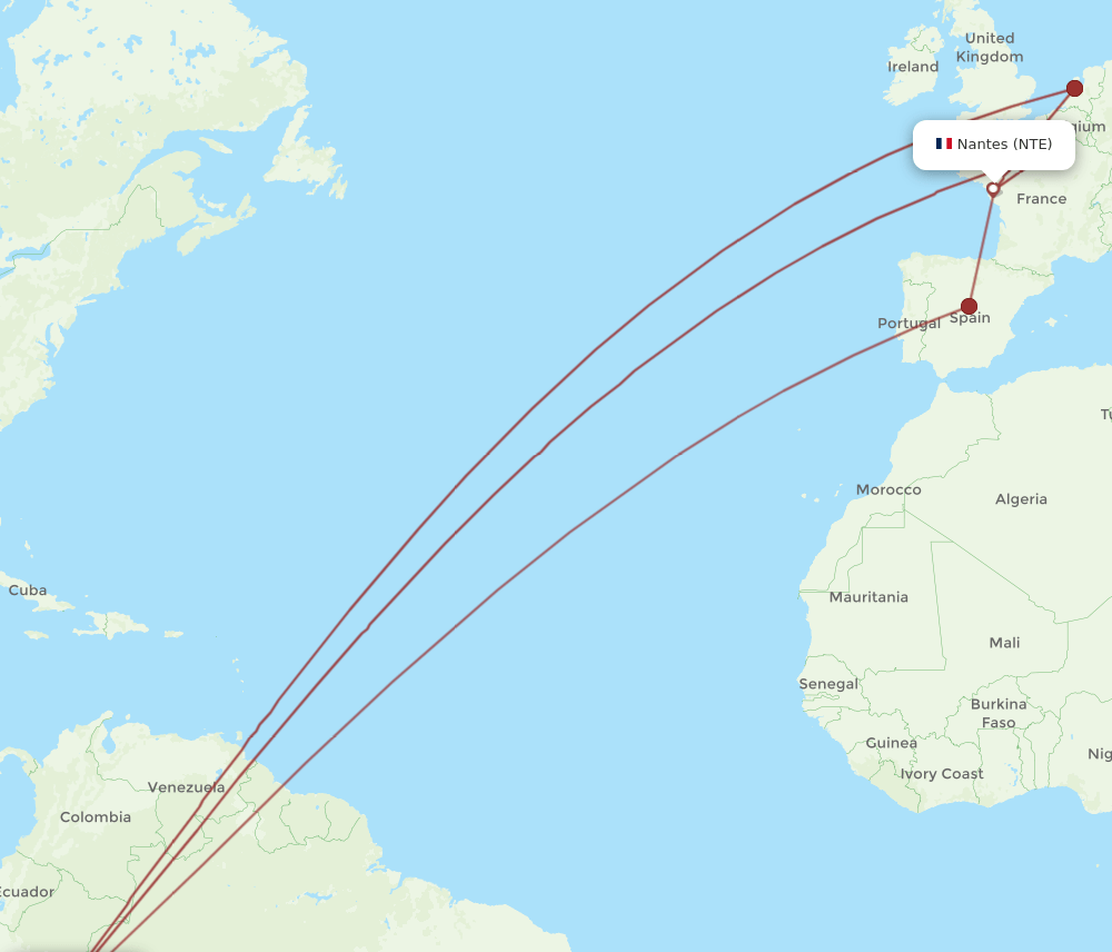 NTE-LIM flight routes