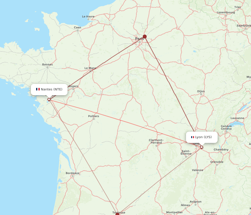 NTE-LYS flight routes