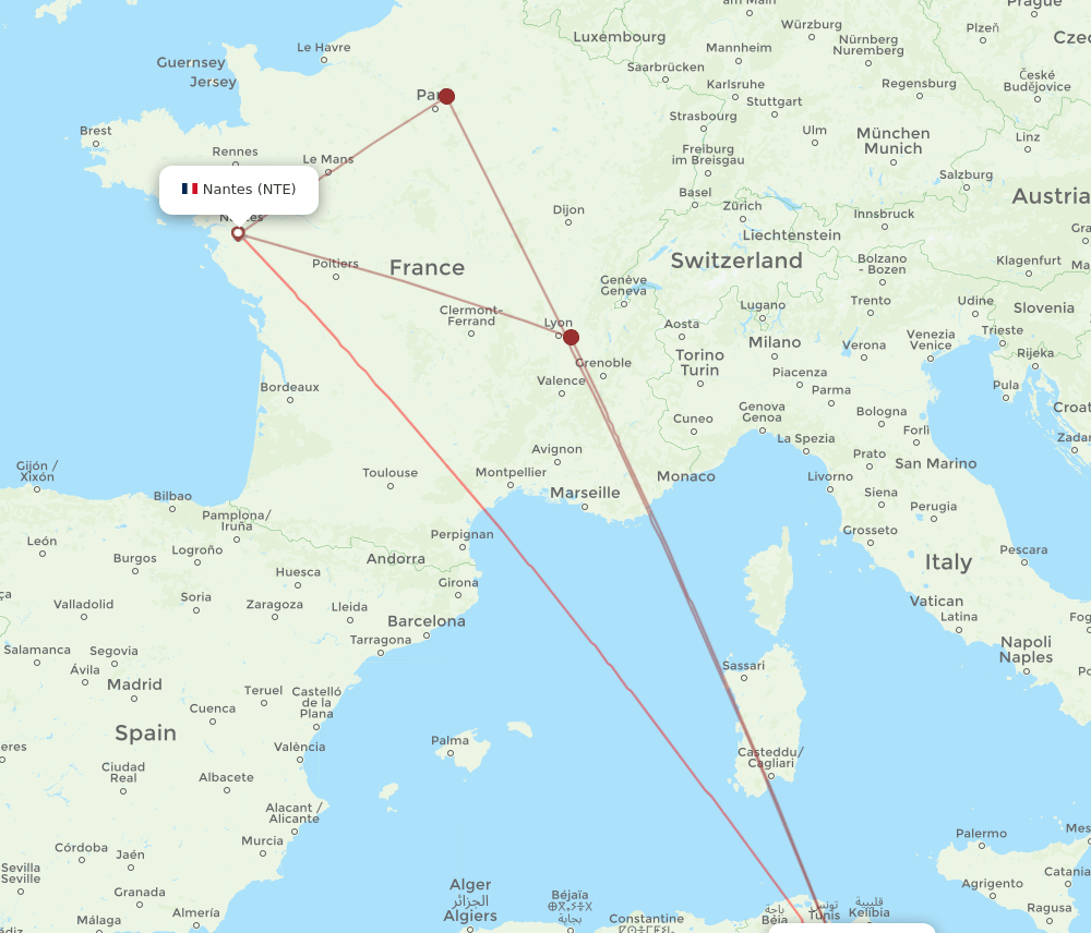 NTE-MIR flight routes
