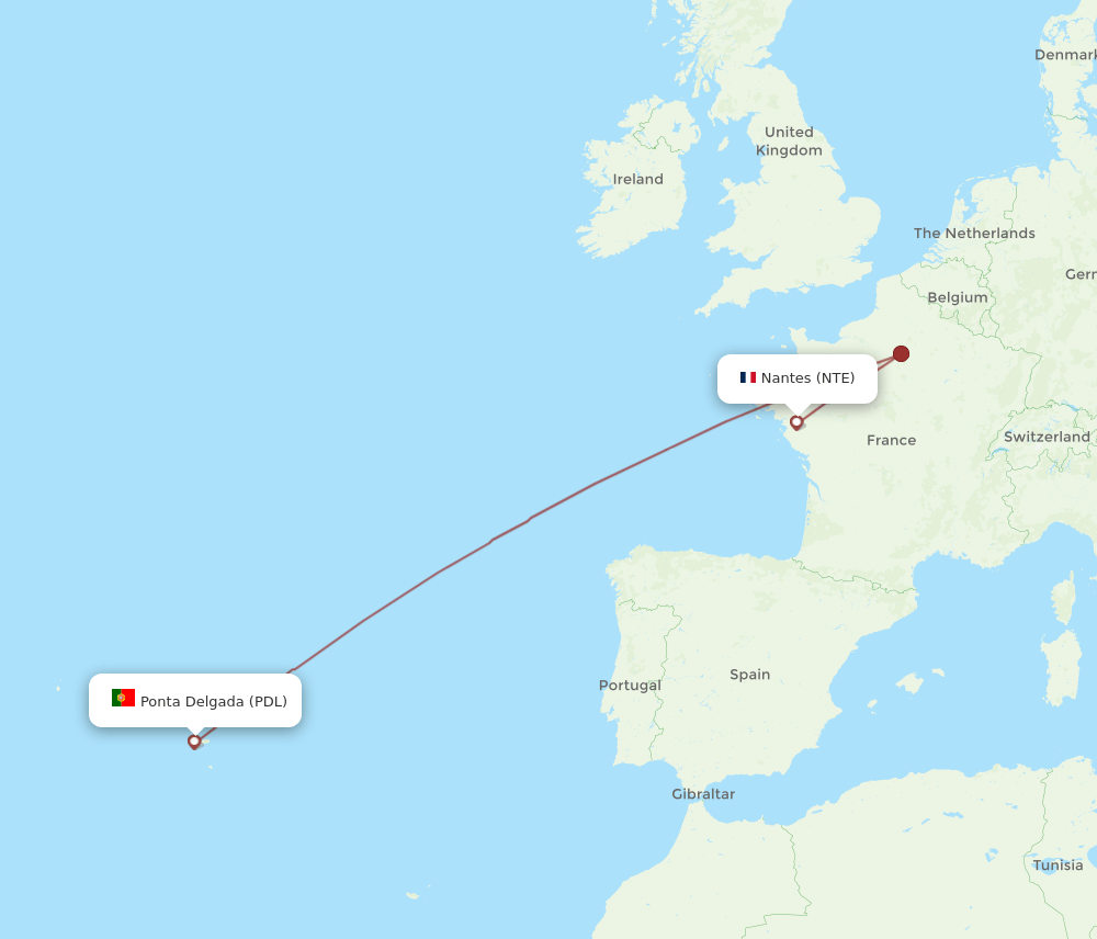 NTE-PDL flight routes