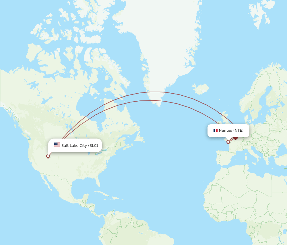 NTE-SLC flight routes