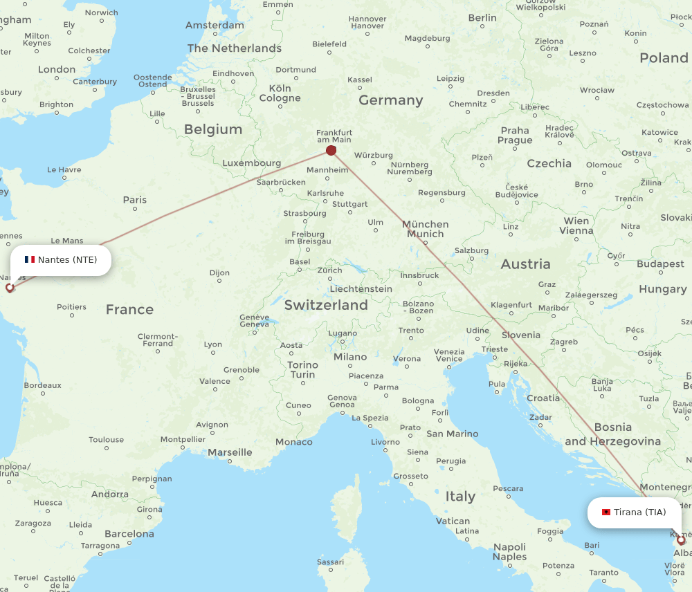 NTE-TIA flight routes