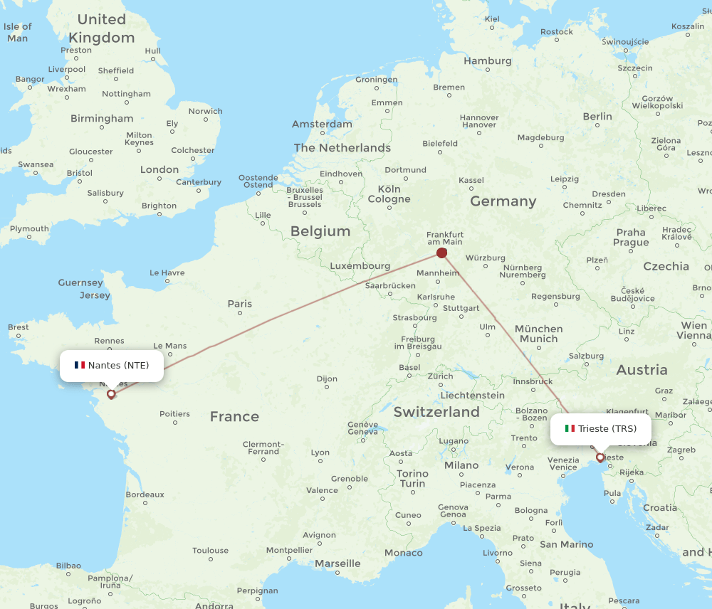 NTE-TRS flight routes