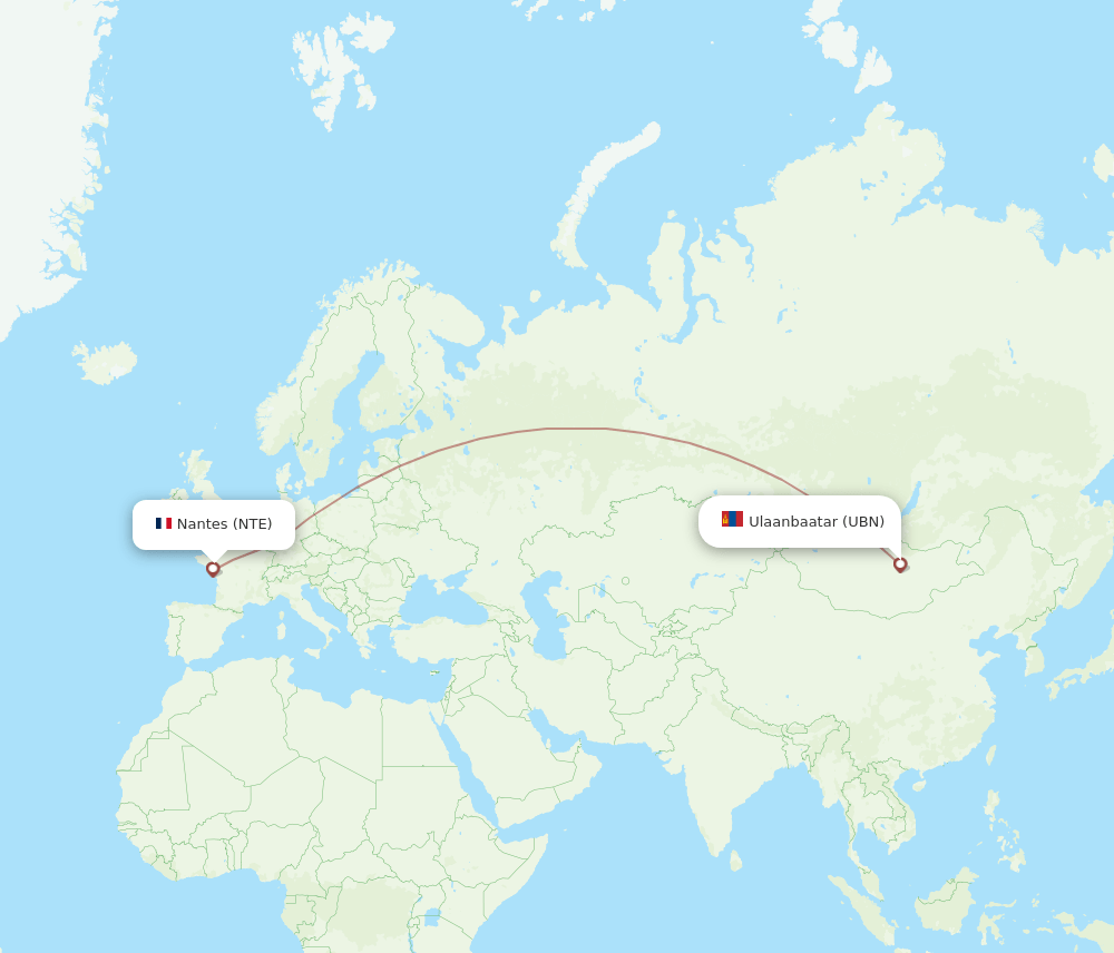 NTE-UBN flight routes