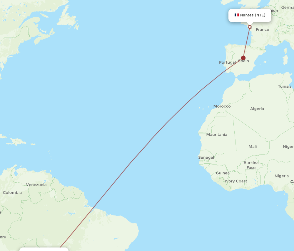 NTE-VVI flight routes