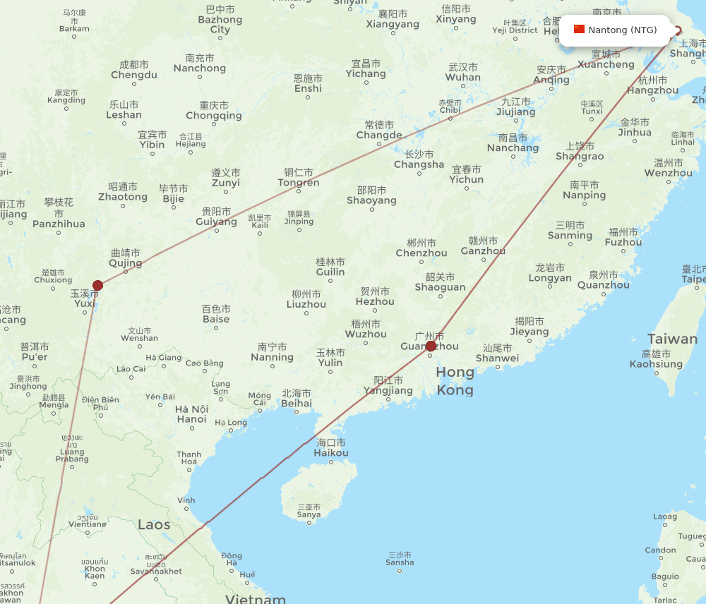 NTG to BKK flights and routes map