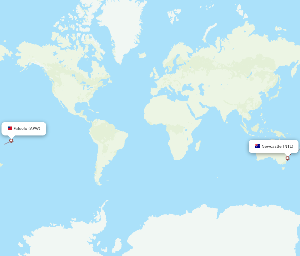 NTL-APW flight routes
