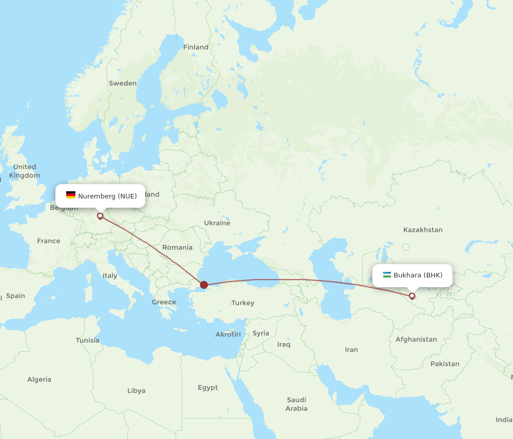 NUE-BHK flight routes