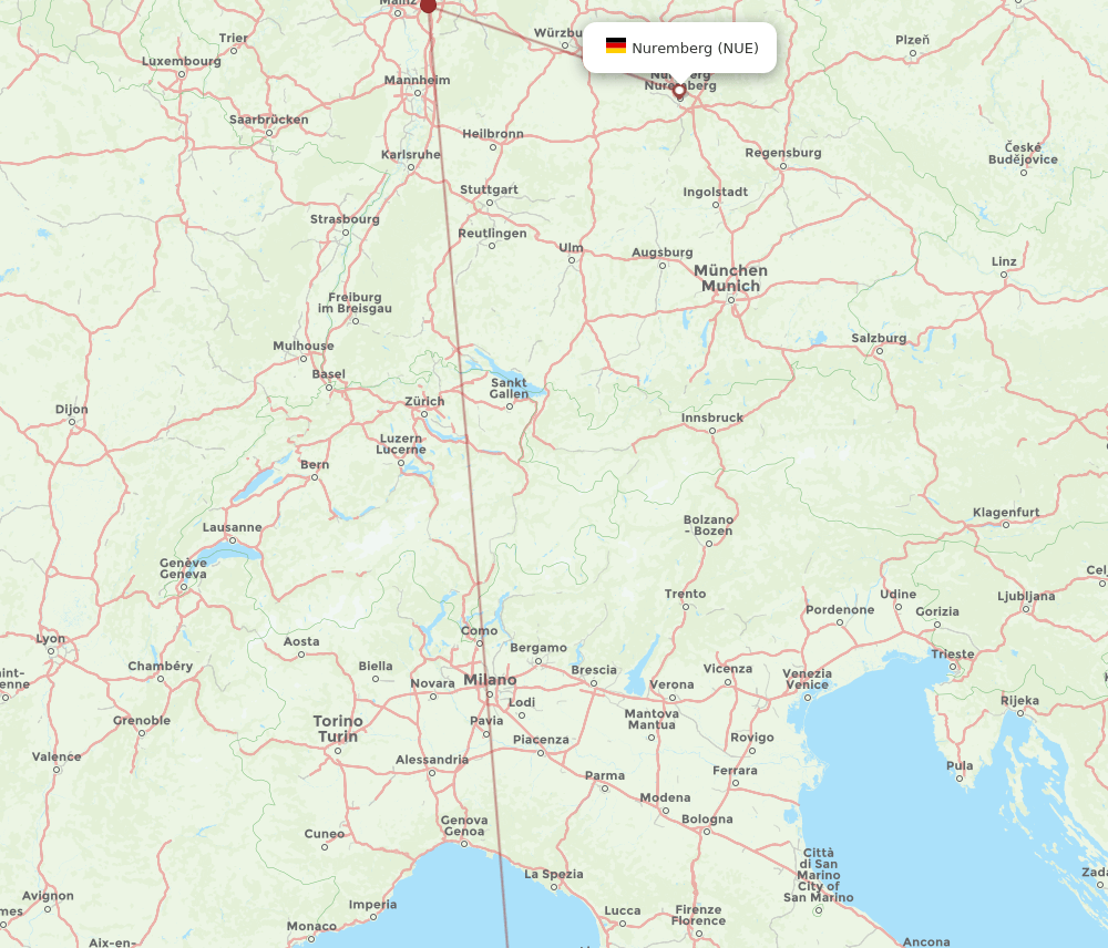 NUE-BIA flight routes
