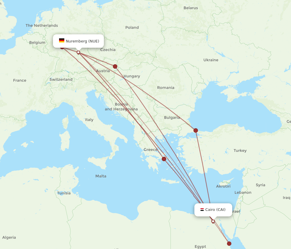 NUE-CAI flight routes