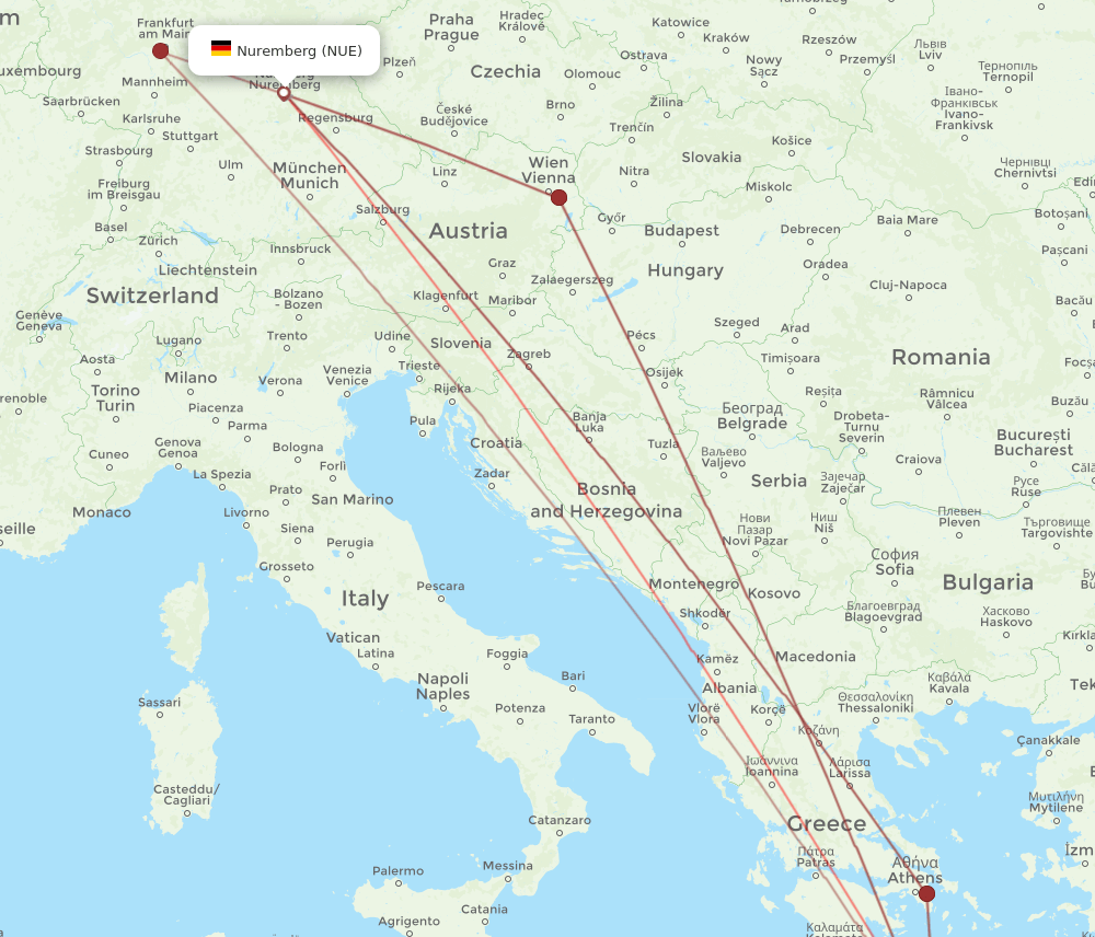 NUE-CHQ flight routes