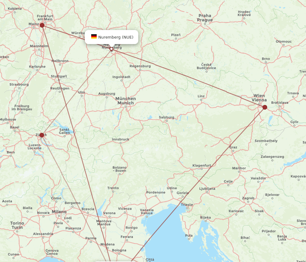 NUE-FLR flight routes