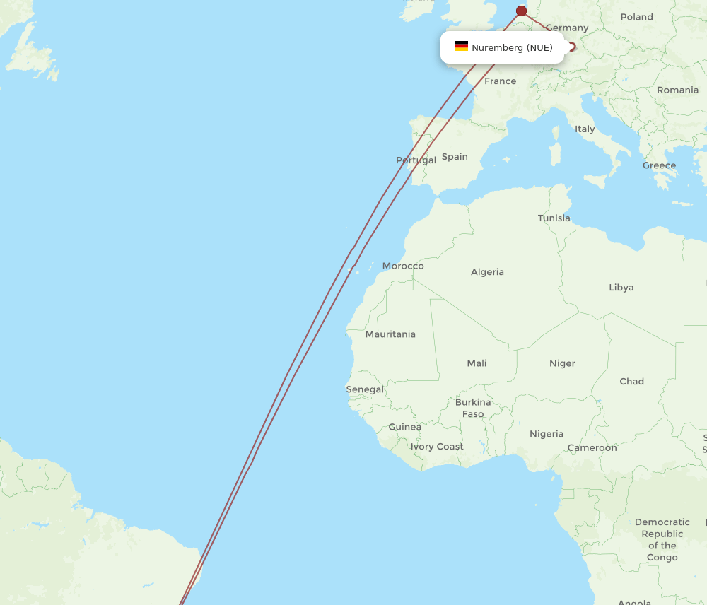 NUE-GIG flight routes