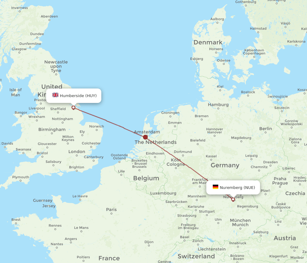 NUE-HUY flight routes