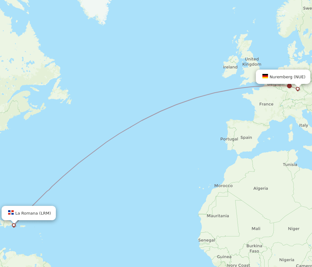 NUE-LRM flight routes
