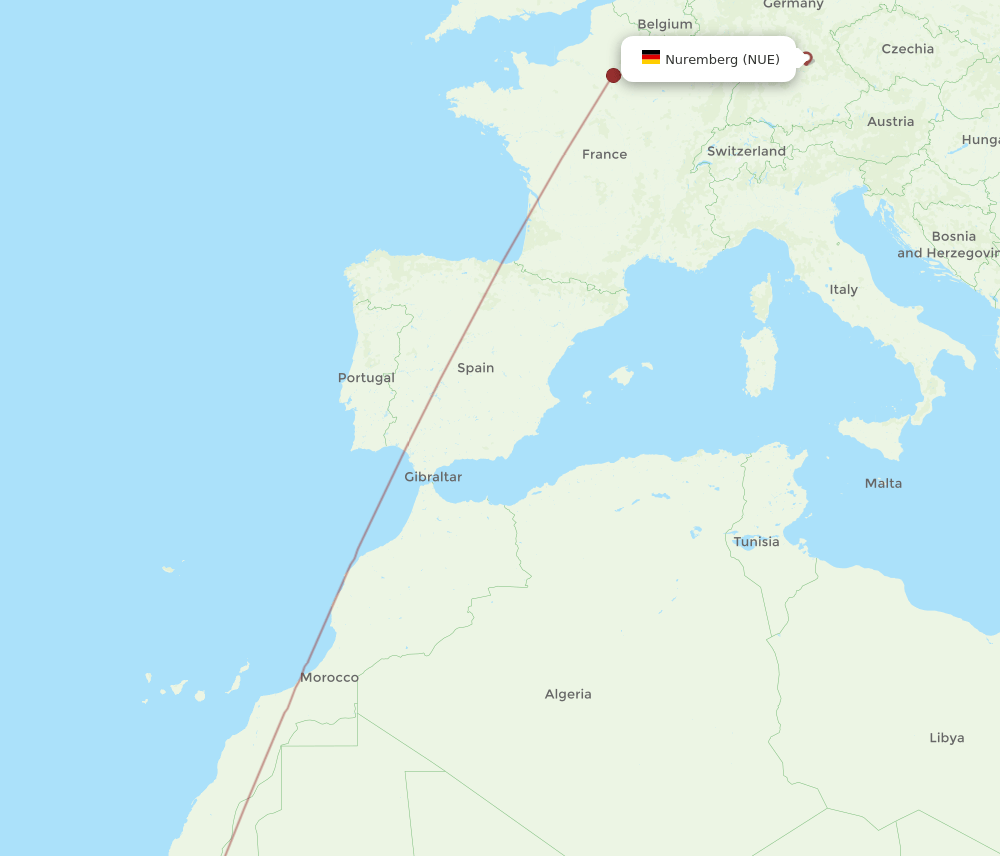 NUE-NKC flight routes