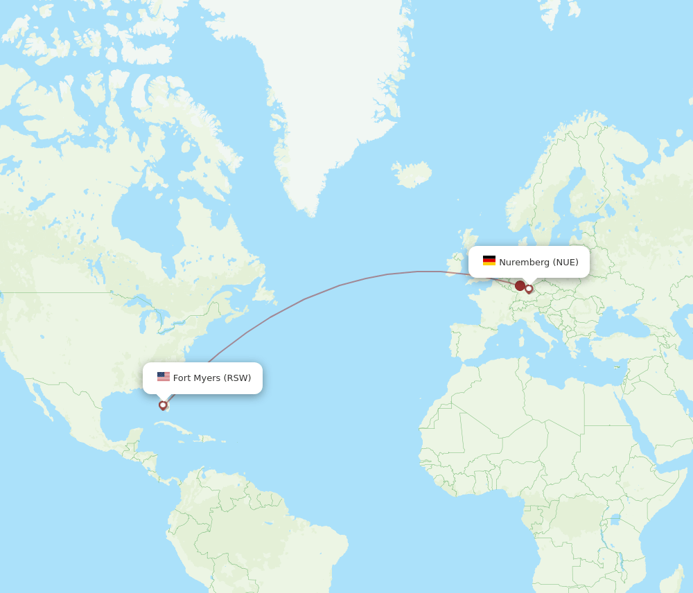 NUE-RSW flight routes