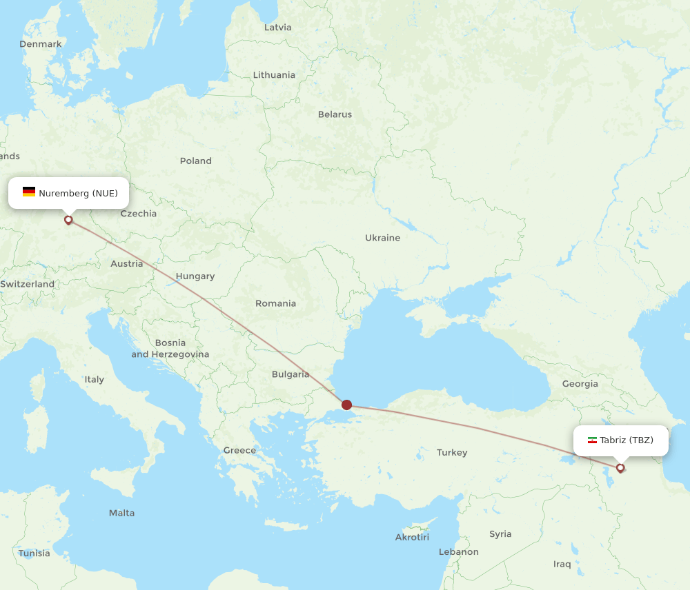 NUE-TBZ flight routes