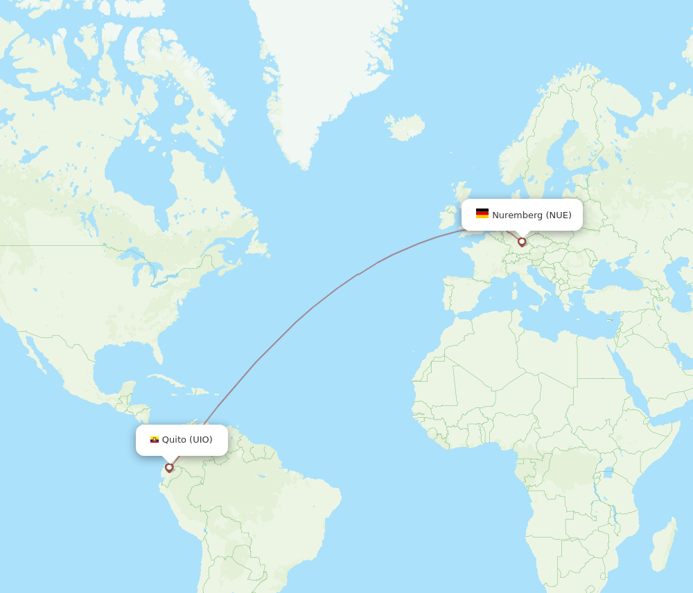 NUE-UIO flight routes