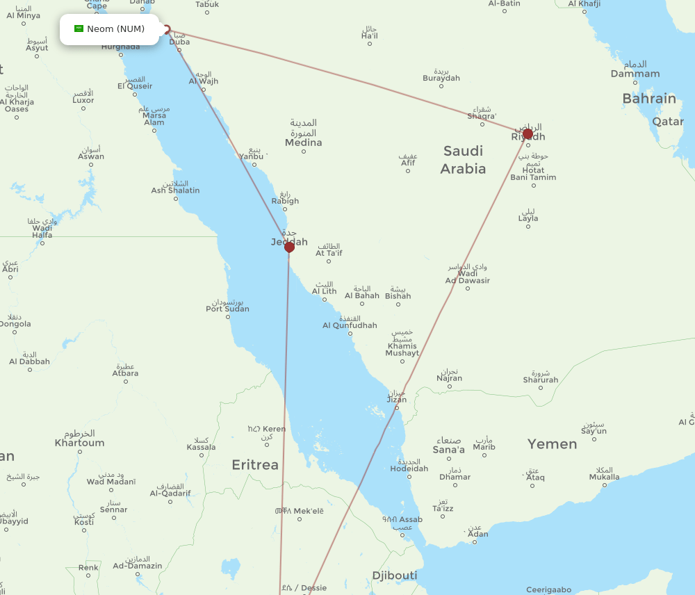 NUM-ADD flight routes