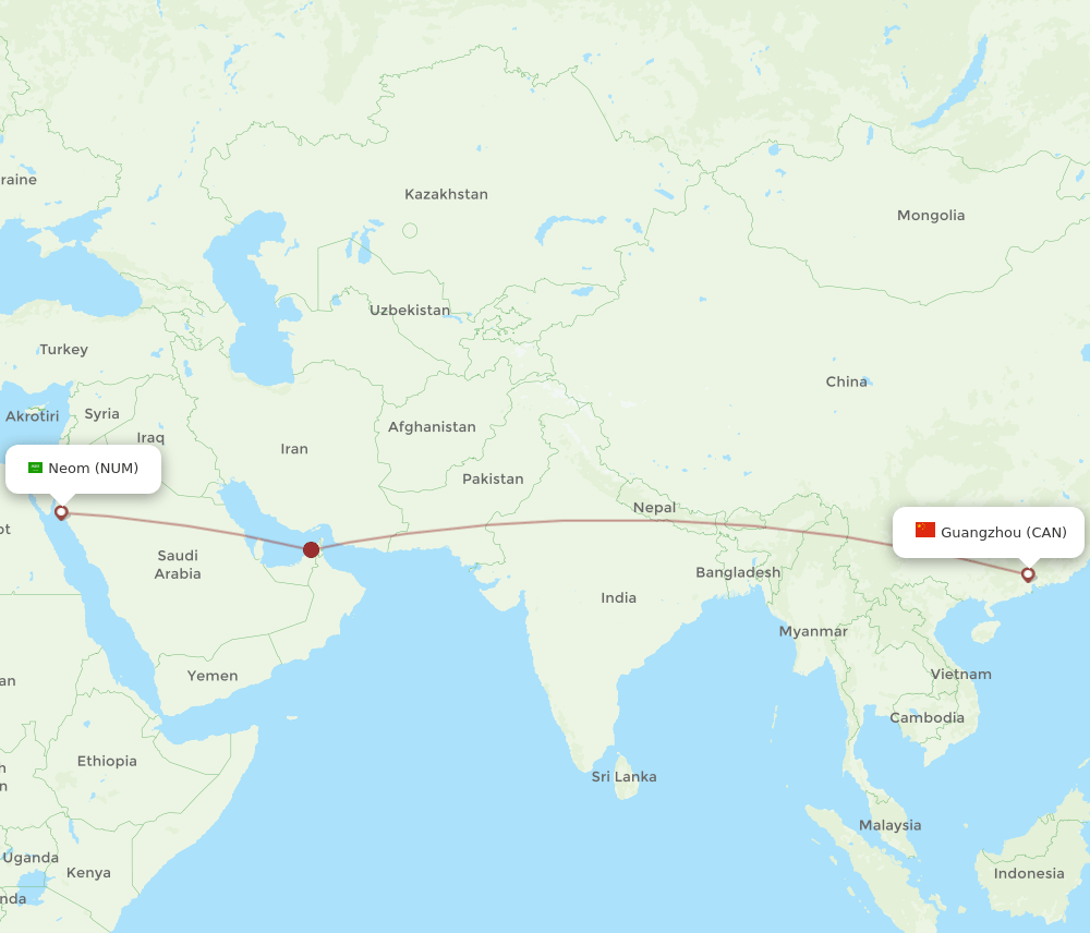 NUM-CAN flight routes