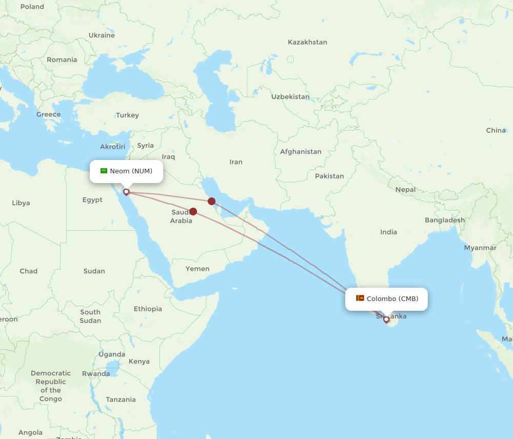 NUM-CMB flight routes