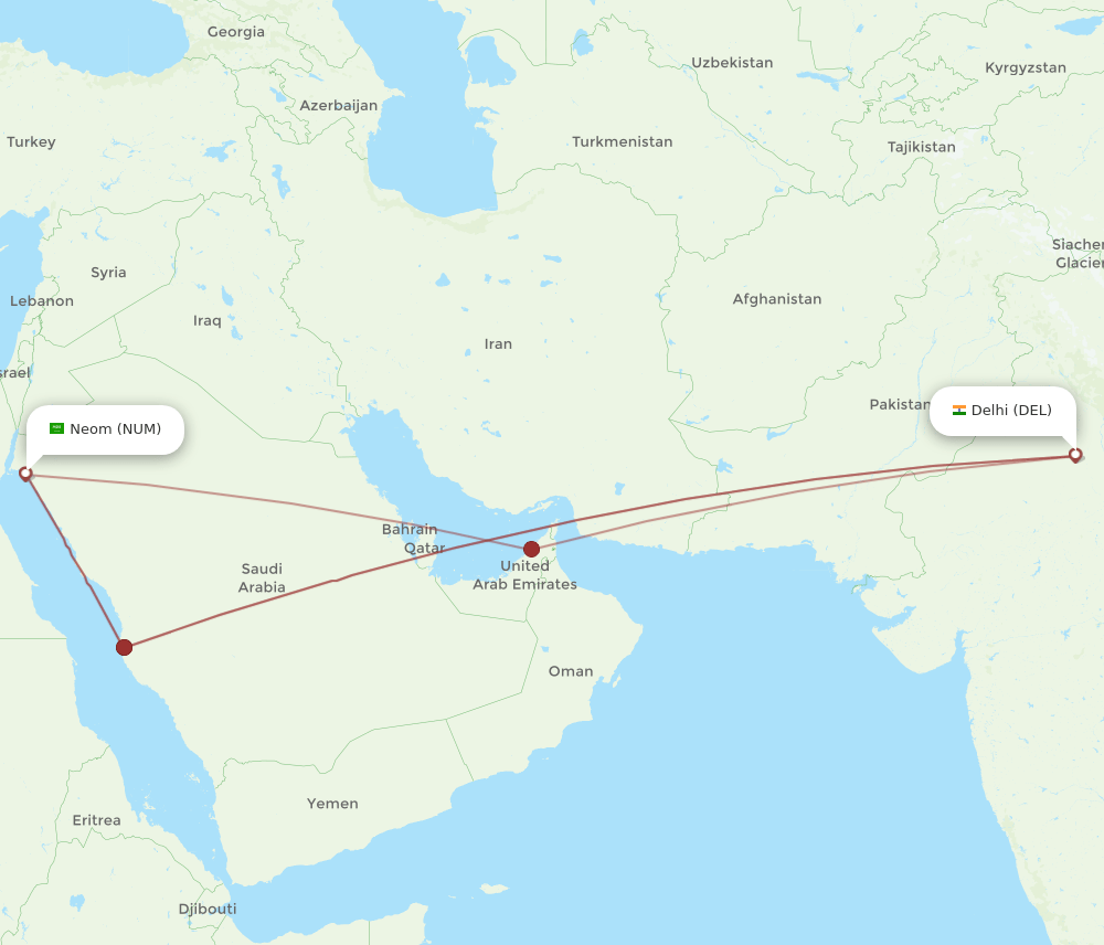 NUM-DEL flight routes