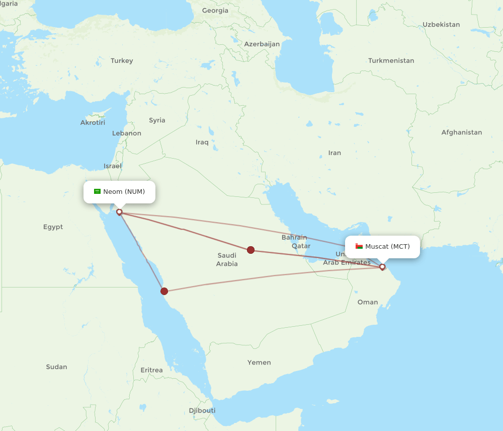 NUM-MCT flight routes