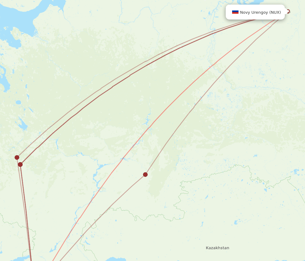 NUX-AER flight routes