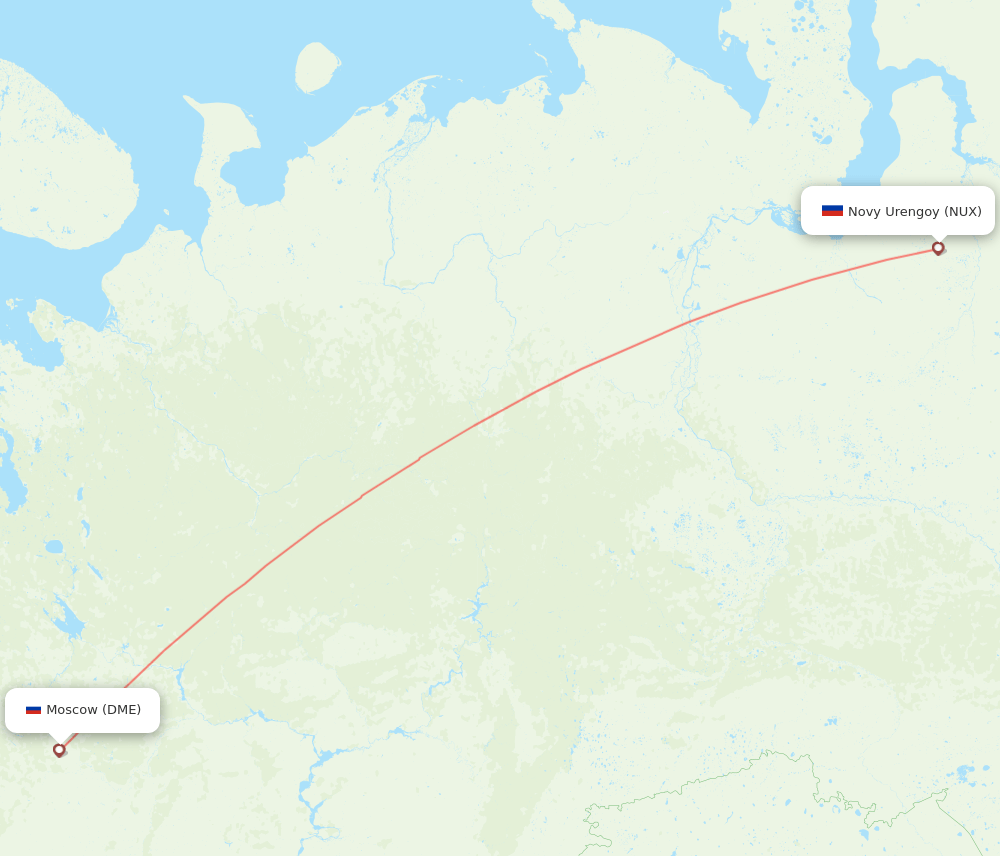 NUX-DME flight routes
