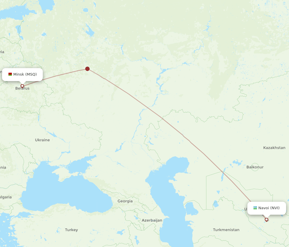 NVI to MSQ flights and routes map