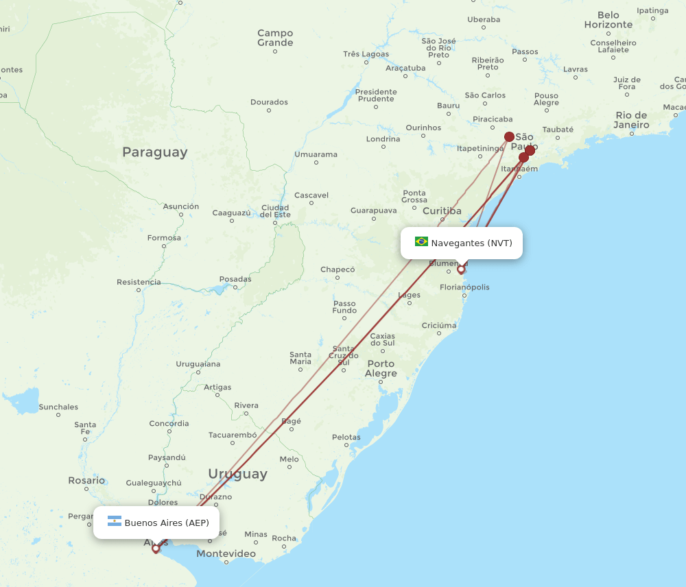 NVT-AEP flight routes