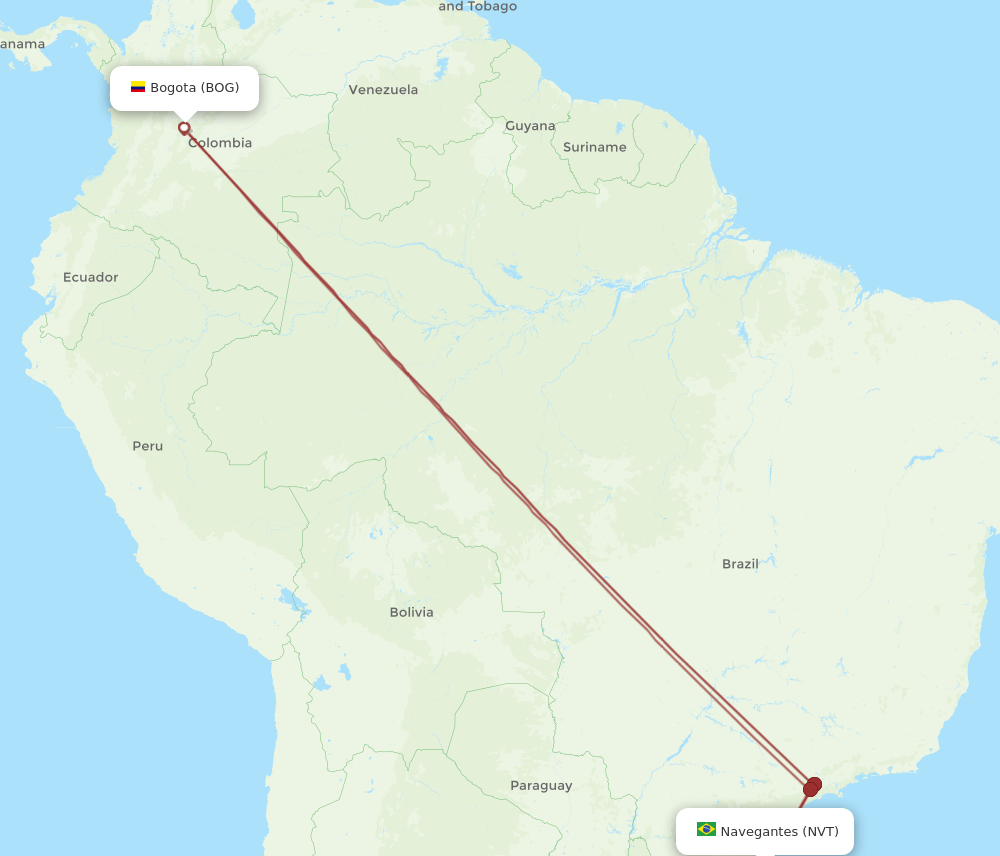 NVT-BOG flight routes