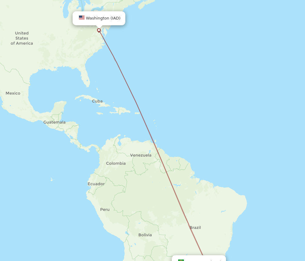 NVT to IAD flights and routes map