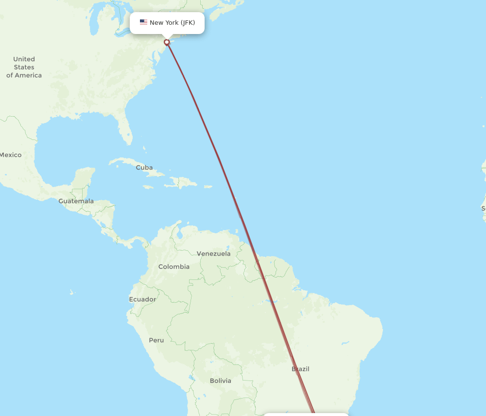 NVT to JFK flights and routes map