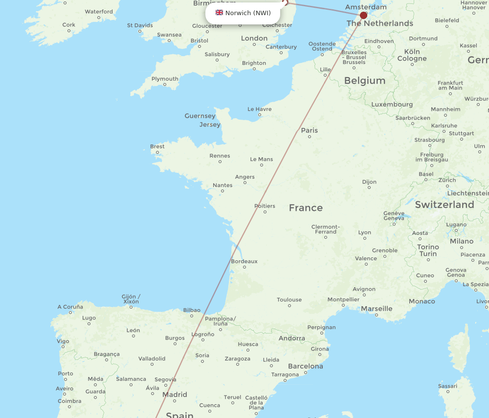 NWI-SVQ flight routes