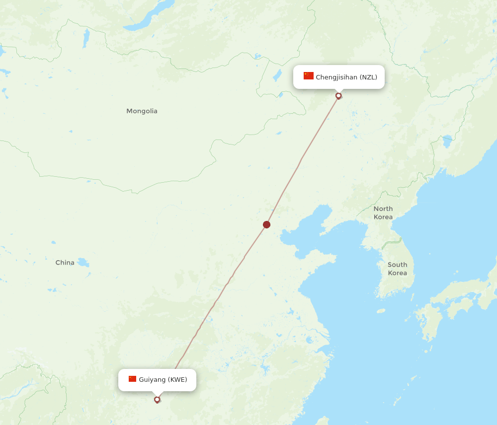 NZL-KWE flight routes